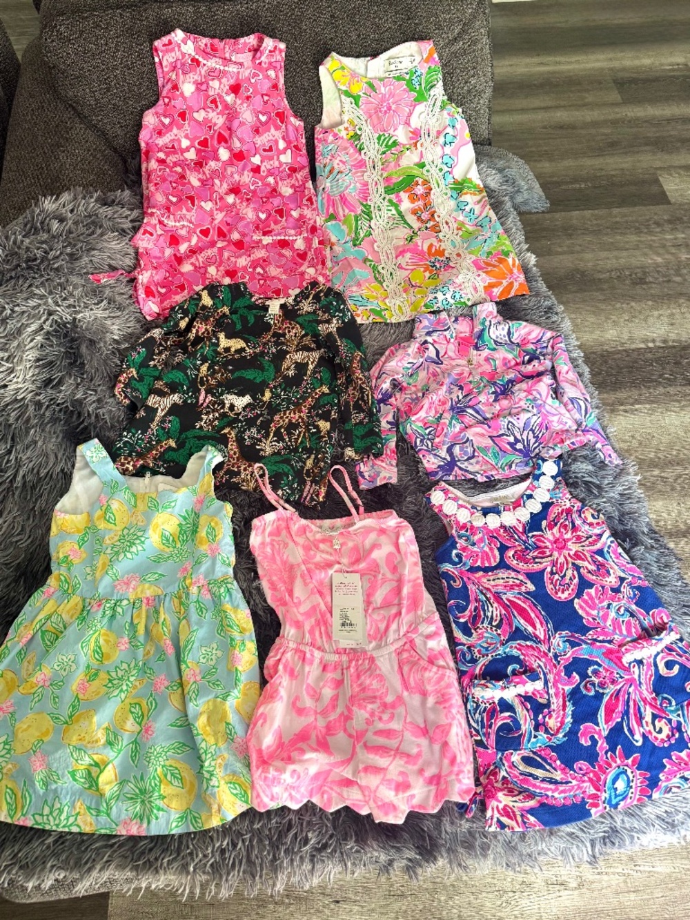 Lilly Pulitzer Girls 7 Piece Lot Sizes 2T-3T 4T 8T Dresses Romper